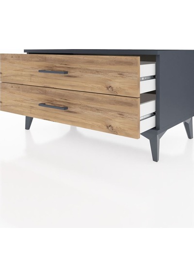 Hyperion Şifonyer 2 Çekmeceli 88x44x48 Antrasit-çam Antrasit