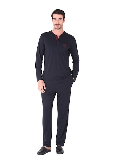 D's Damat Ds Damat Pijama Tk.Yarım Patlı Uzunkol Lacivert
