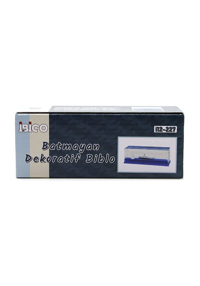Mavi Su Gemi - Ada D.gen Mika Yüzen Batmayan Dekoratif Biblo Akvaryum 5.2x15.2x5.3cm 5671