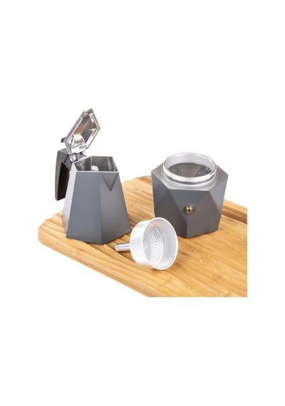 Mukko Home Mokapot -3 Cups Coffeehutt Bigg Coffee Kahve Demleme Kahve Ekipmanı Italyan Filtre Kahve Makinesi,gri