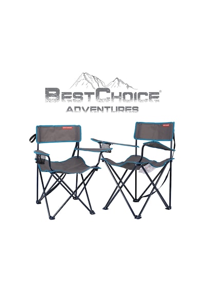 Best Choice 2'li Kamp Sandalyesi Gri-Mavi