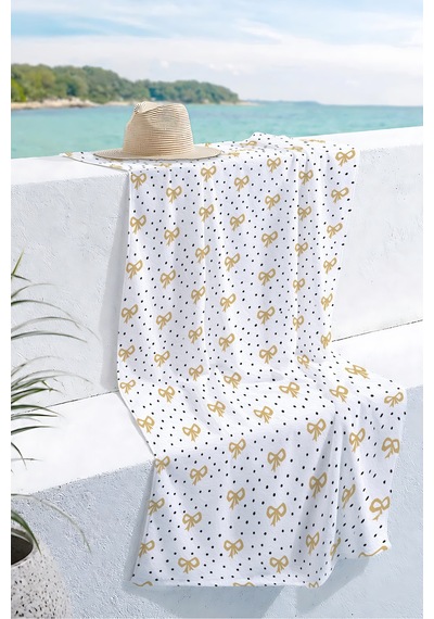Fiyonk Temalı Puantiyeli Beyaz Plaj Havlusu - Minimalist Altın Siyah Hızlı Kuruyan Mikrofiber Havlu Kumlu Menekşe Fiyonk Temalı Puantiyeli Beyaz Plaj Havlusu - Minimalist Altın Siyah Hızlı Kuruyan Mikrofiber Havlu Kumlu Menekşe