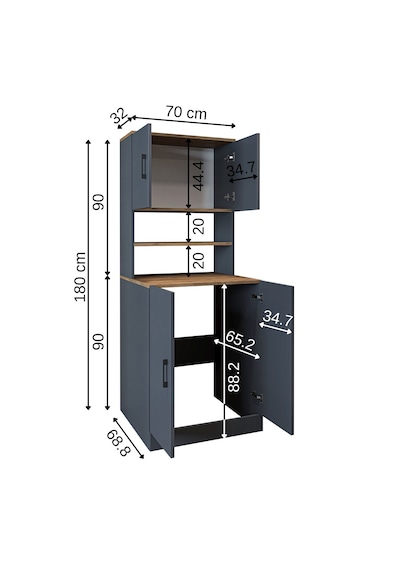 Çamaşır-kurutma Makinesi Dolabı Kapaklı Banyo Dolabı Antrasit - Atlantik Çam Çamaşır-kurutma Makinesi Dolabı Kapaklı Banyo Dolabı Antrasit - Atlantik Çam
