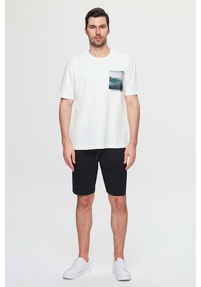D's Damat Oversize Beyaz Baskılı %100 Pamuk T-shirt 2EC14ORT05210 Beyaz