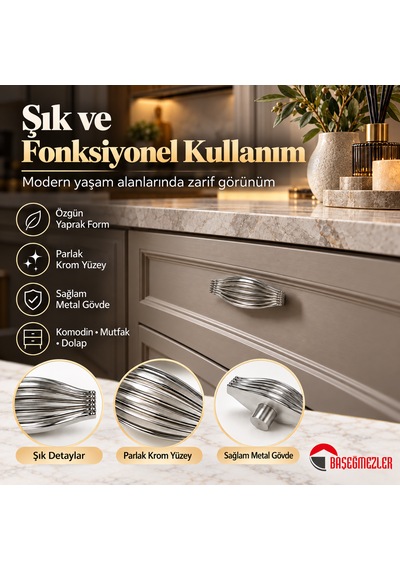 Haskan Taha Düğme Kulp Krom