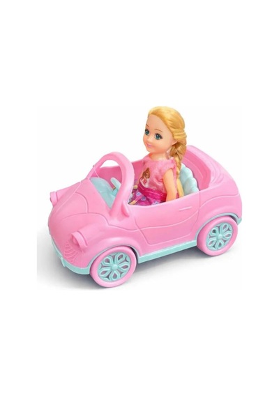 İlk Arabam Mini Bebekli Sevimli Oyuncak Araba 3+ Yaş Evcilik Seti Pembe