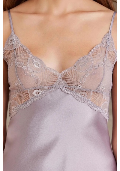 Pierre Cardin 7035 Kadın Dantelli Saten 4'lü Set-royal