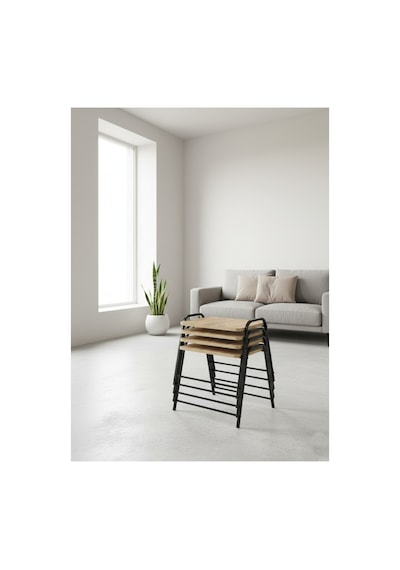4'lü Tepsi Model Modern Sehpa Çok Renkli