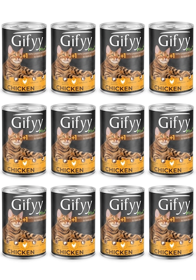 Gifyy 400 Gr Tavuk Parçalı Kedi Maması 12 Adet