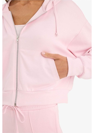 Defacto Loose Fıt Kapüşonlu Modal Hırka G2204ax26sppn74 Pembe-pn74