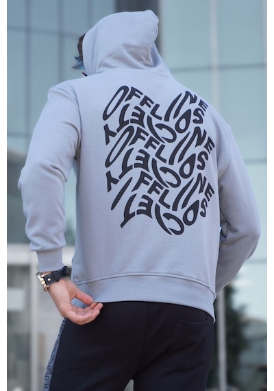 Madmext Boyalı Gri Erkek Sweatshirt 5314