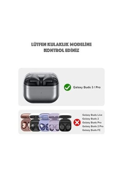Nanospace Galaxy Buds3 - Galaxy Buds3 Pro İle Uyumlu Kılıf Kancalı Yıkanabilen Silikon Kılıf Kırmızı