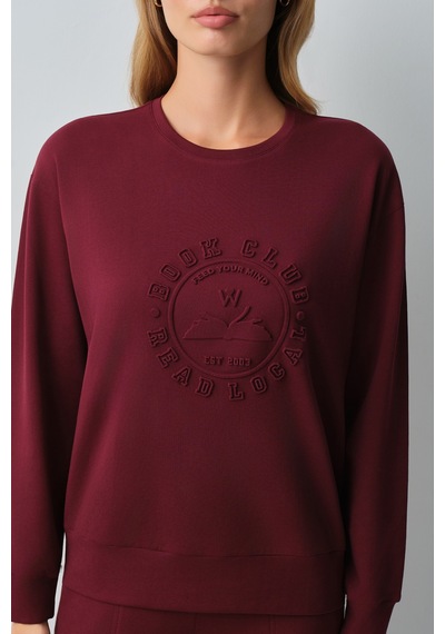 Suwen New Chapter Back To College Campus Pijama Üstü Wsh12510051020 Bordo