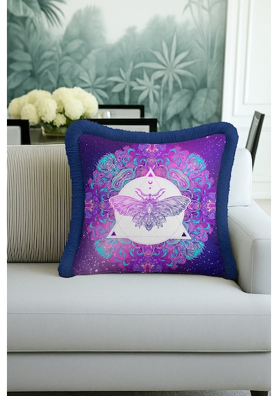 Mistik Mandala Moth Saçaklı Yastık Kılıfı - Kozmik Bohem Mor Lacivert Püsküllü Kırlent Kılıfı Pastel Dumanlı Duman Mistik Mandala Moth Saçaklı Yastık Kılıfı - Kozmik Bohem Mor Lacivert Püsküllü Kırlent Kılıfı Pastel Dumanlı Duman