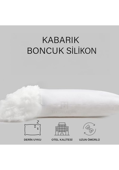 2 Adet Boncuk Silikon Yastık 700 Gram Antialerjik 50x70 Cm Ekonomik Yastık Açık Bej