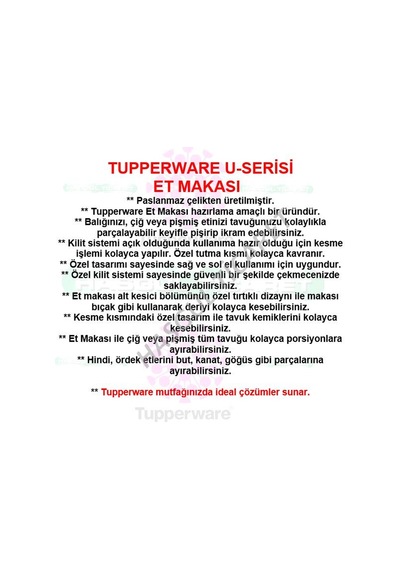 Tupperware U-serisi Et Makası M66 Hsgl