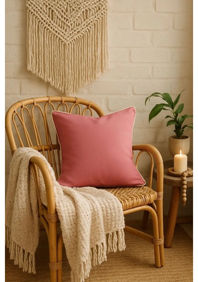 Pembe Kırlent Kılıfı 45x45 Dekoratif Modern Kırlent