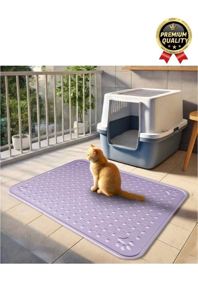 Premium Silinebilir Yıkanabilir Dayanıklı Kedi Köpek Evcil Hayvan Tuvalet Önü Mama Kabı Kum Paspası