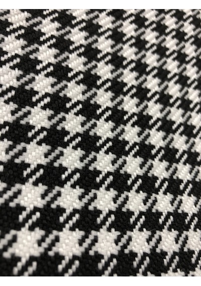 Bakırcı Kumaş Döşemelik Kaz Ayaği Keten Kumaş Premium (Siyah-Beyaz) 100 x 140 cm