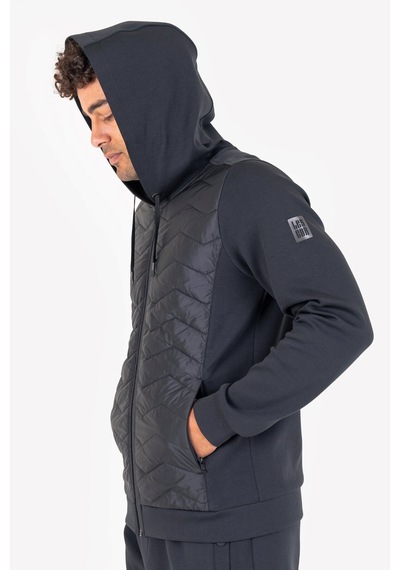 Lescon Siyah Erkek Fermuarlı Kapüşonlu Sweatshirt 23n-1154 Çok Renkli