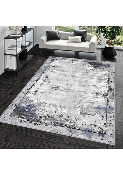 Rovigo Home Dijital Baskı Yıkanabilir Kaymaz Taban Salon Halısı Rvg0683 Gri