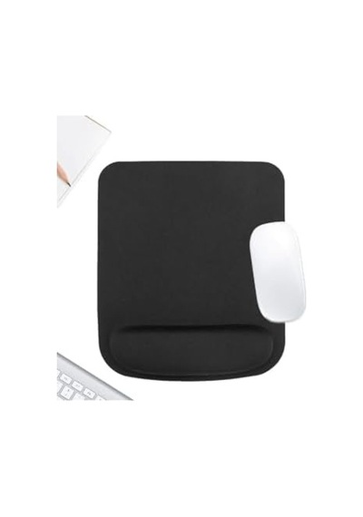 Ergosoft Kare Bilek Destekli Konfor Kaymaz Ergonomik Mouse Pad Siyah Siyah