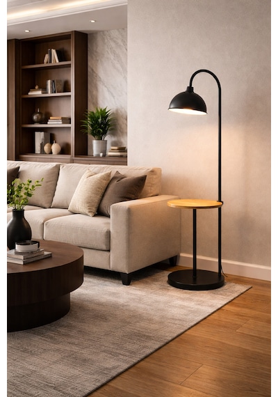 Orion Metal Lambader Oturma Odası & Yatak Odası & Salon Lambader Siyah