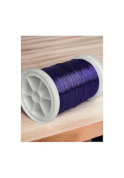 Gürbüz Filografi 0.30mm 100gr - 150m Bakır Üstü Gümüş Kaplı Parlak Mor Renkli Filografi Teli Genel