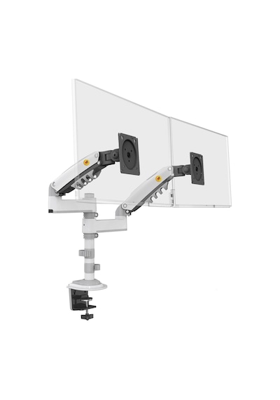 North Bayou Nb H180 17-27" Çift Kol 2-9 Kg Amortisörlü Monitör Standı Beyaz