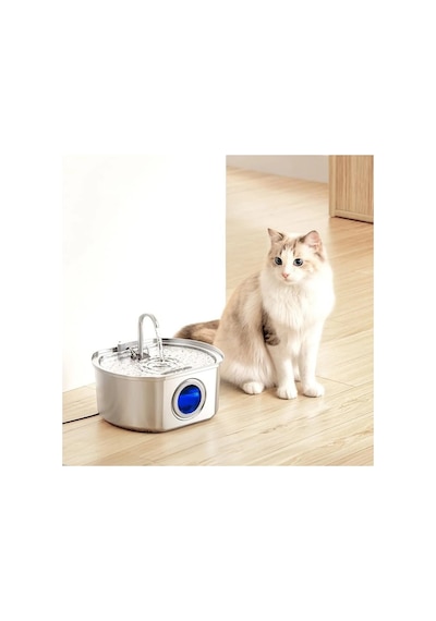 Su Seviyesi Göstergeli 3.2 L Paslanmaz Çelik Kedi Köpek Için Su Pınarı Su Çeşmesi