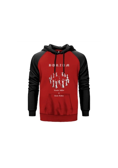 Burzum Graphic Kırmızı Renk Reglan Kol Sweatshirt Kırmızı