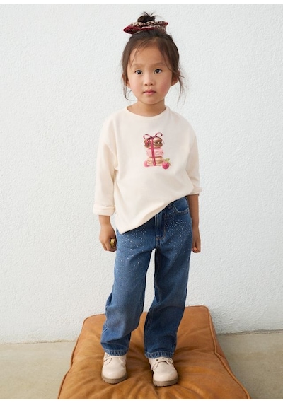 Mayoral Kız Çocuk Taşlı Denim Pantolon Mavi 4520