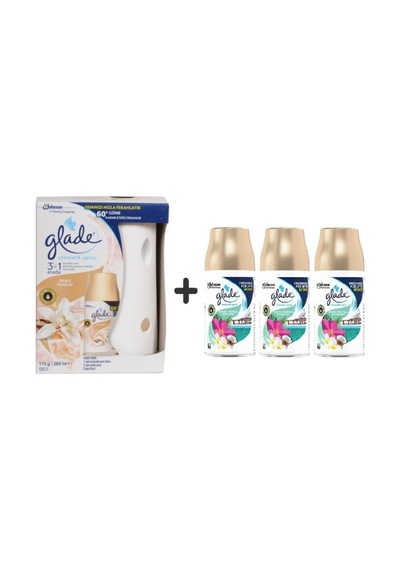 Glade Otomatik Sprey + İpeksi Vanilya Yedek + Tropikal Floral 4 x 269 ML