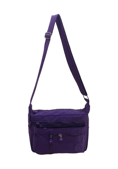 Baginn Klinkır Kadın Postacı Çanta Çok Cepli Çapraz Askılı Mor