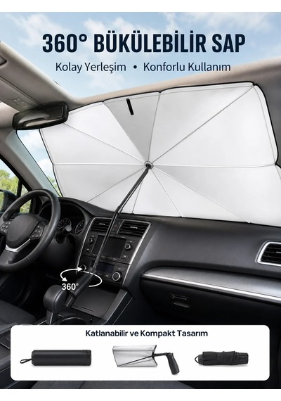Ers Pratik Ön Cam Güneşliği Geniş Kapsama Alanı, Kolay Saklama Yeni Nesil