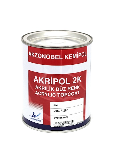 Akzonobel Akripol 2k Düz Renk -evo Beyazı-296. Fı296-1 Lt.