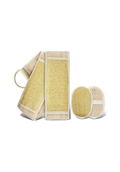 Doğal Kabak Lifi 2'li Set, Sırt Kesesi Ve Oval Banyo Lifi, Çift Taraflı