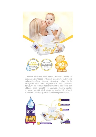 Sensitive Islak Mendil 90 Yaprak 4 Adet 10'lu Set