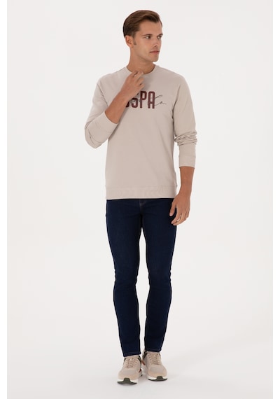 U.S. Polo Assn. Erkek Regular Fit Bisiklet Yaka Taş İnce Sweatshirt 50315570-VR049