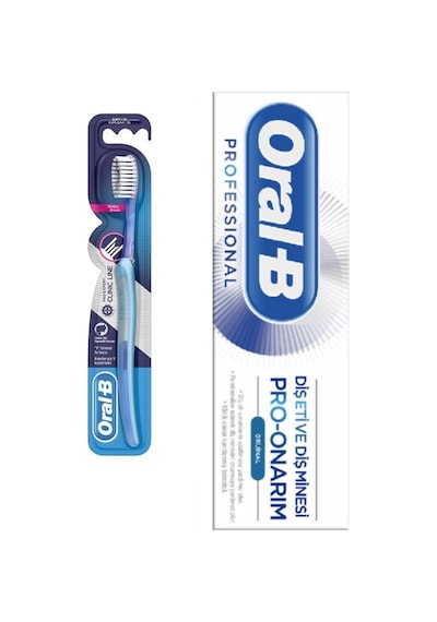 Oral-B Pro-Expert Clinic Line Ortho Brush Diş Fırçası Soft + Pro-Onarım Diş Macunu 50 ML