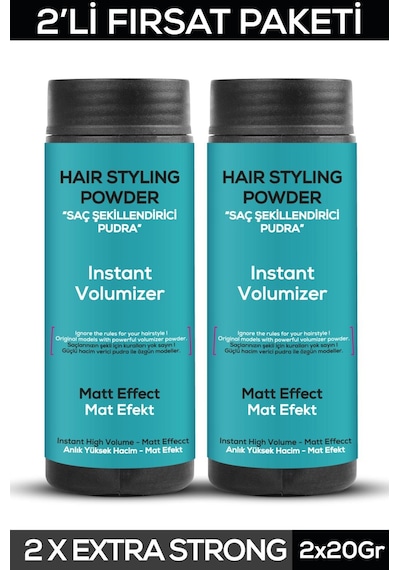 Fontenay Saç Şekillendirici Pudra Toz Wax Mat Effect Mavı 20gr X2 + Şekil Tarağı 3'lü Set