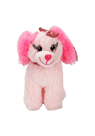 Sevimli Peluş Oturan Köpek 25 Cm Uyku Arkadaşı Pembe