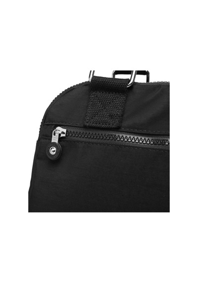 Smart Bags Orta Boy Çok Cepli Su Geçirmez Hafif Krınkıl Kumaş Kadın Omuz Çantası Siyah