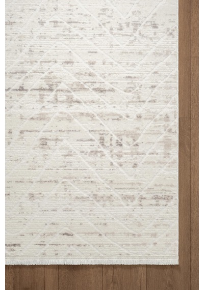 Look Modern Lm001g Krem Halı Modern Çizgili Desen Akrilik Yumuşak Tozuaz Mutfak Koridor Salon Halısı-900 Krem