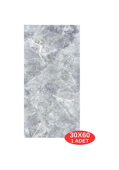 60x30cm Shiny Soft Gri Mermer Desenli Yapışkanlı Mutfak Banyo Kaplama Duvar Paneli Kağıdı Cf-101 Gri