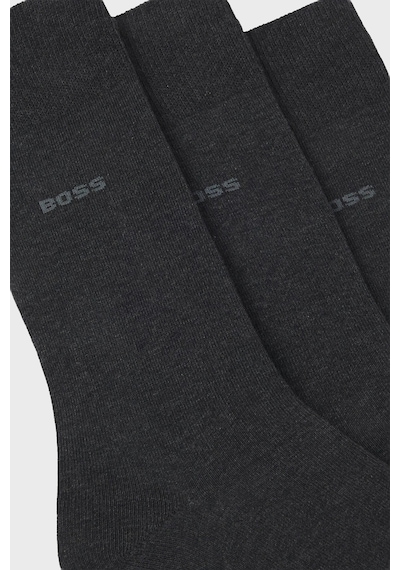 Boss Logolu Pamuklu 3 Pack Çorap Erkek Çorap 50469839 012 Antrasit