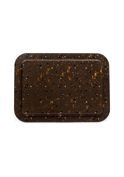 Terrazzo Brown Desenli Grande Metal Tepsi, 31 X 43 Cm
