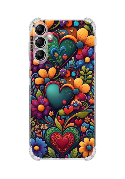 Printify Samsung Galaxy A14 İle Uyumlu Düşlerin Dansı Serisi Çiçeklerin Dansı Tasarımlı Uv Baskılı Köşe Korumalı Antişok Kılıf Şeffaf