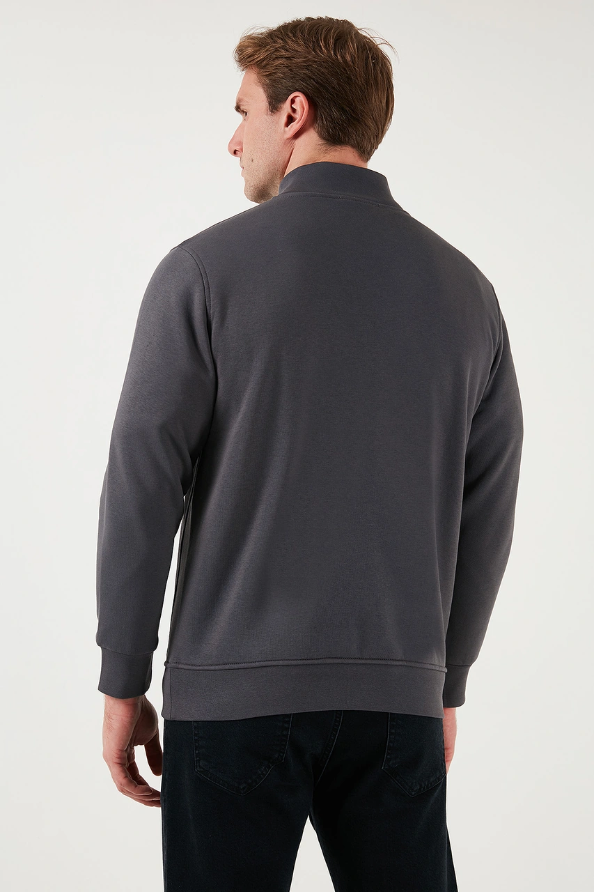 Buratti Pamuklu Regular Fit Dik Yaka 2'Li Paket Erkek Sweat 59052592S2 Ekru-Antrasit