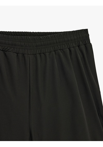 Koton Beli Lastikli Basic Taytlı Spor Şort Siyah 6sam40085nw